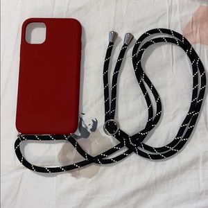Phone 11 case with lanyard